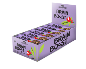 SĖKLŲ BATONĖLIAI "BRAIN BOOST", EKOLOGIŠKI, SU GUARANA, 24 VNT.