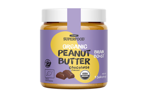 Ekologiškas žemės riešutų kremas su guarana „Brain Boost“