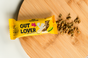 SĖKLŲ BATONĖLIAI "GUT LOVER", EKOLOGIŠKI, SU IMBIERU, 3 VNT.