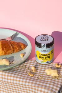 Ekologiškas baltojo šokolado skonio anakardžių riešutų kremas su žaliomis kavos pupelėmis „Zero Guilt“