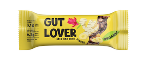 SĖKLŲ BATONĖLIAI "GUT LOVER", EKOLOGIŠKI, SU IMBIERU, 3 VNT.