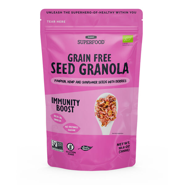 IMMUNITY BOOST SĖKLŲ GRANOLA: GAIVIOS UOGOS