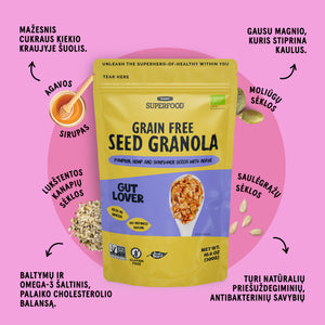 GUT LOVER SĖKLŲ GRANOLA: LYG SU MEDUMI