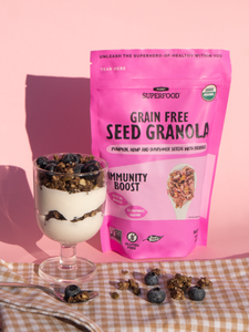 IMMUNITY BOOST SĖKLŲ GRANOLA: GAIVIOS UOGOS